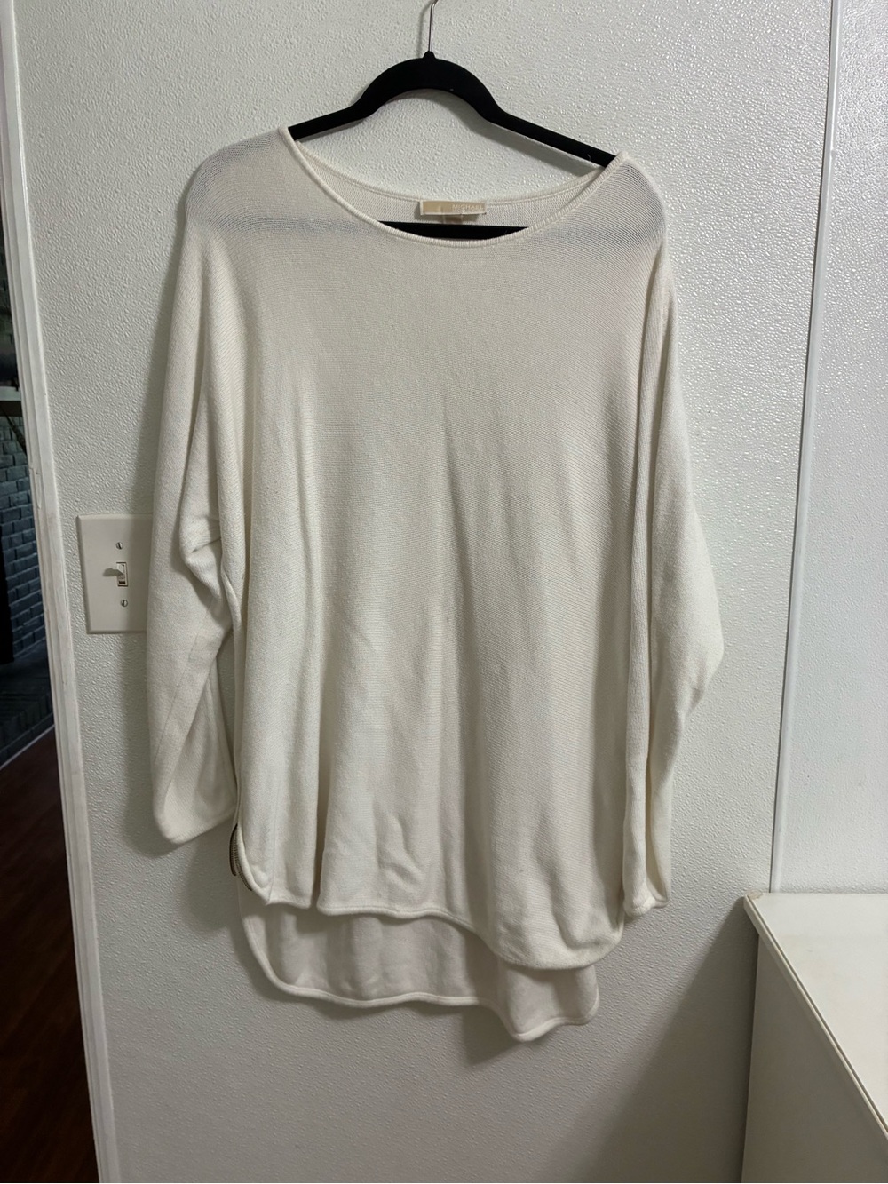 Michael Kors Cream Lightweight Long Sleeve Tunic Top XL